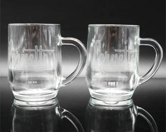 Pair of Corvette Stingray-Branded Glass Mugs