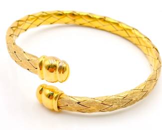 Gold-Plated 925 Sterling Silver Open Cuff Bracelet