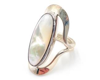 DDD Mexico 925 Sterling Silver Ring with Mother-of-Pearl Size 8