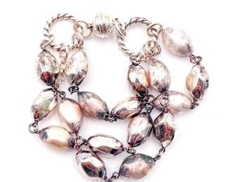 925 Sterling Silver Multi-Strand Beaded Bracelet