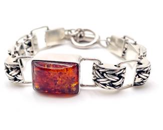 Lori Bonn 925 Sterling Silver Amber Bracelet