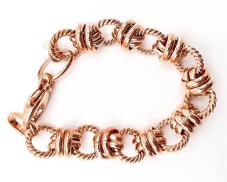 Bronze Milor Italy Rose Gold-Tone Rope Link Bracelet