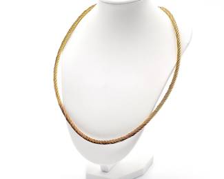 Gold-Plated 925 Sterling Silver Twist Chain Necklace