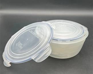 Set of Five Clear Plastic Food Storage Containers