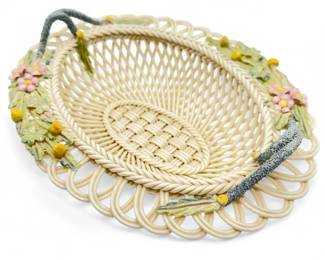 Belleek Ireland Woven Porcelain Basket, Limited Edition 1999