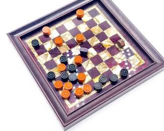 19th-Century Antique Checkers Set
