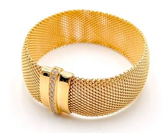 925 Milor Italy Gold-Plated Mesh Bracelet