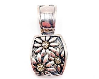Ann King 925 Sterling Silver and 18K Gold Floral Pendant