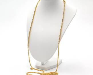 925 Sterling Silver Gold-Tone 35" Rope Chain Necklace