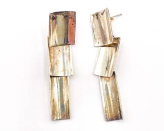 ATI 925 Sterling Silver Segmented Drop Earrings