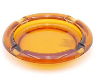 1960s Hazel Atlas Amber Glass Ashtray