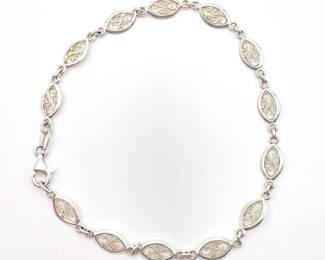 Milor Italy 925 Sterling Silver Filigree Link Anklet