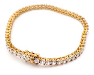 925 Sterling Silver Gold-Tone CZ Tennis Bracelet