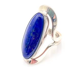 DDD 925 Sterling Silver Lapis Lazuli Ring Size 7