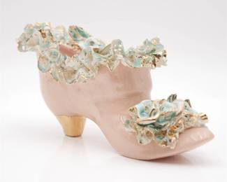 Handmade Gilded Ceramic High Heel Figurine