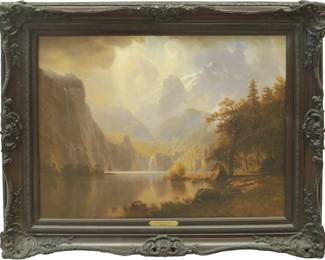 Framed Art Print 'In the Mountains' by Albert Bierstadt