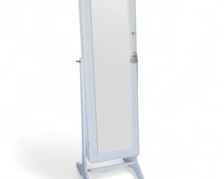 White Lori Greiner Cheval Mirror Jewelry Armoire