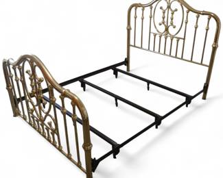 Late 19th Century Victorian Brass Bed