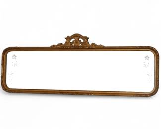French Provincial Etched Mirror w/ Gilded Carved Frame