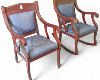 Empire/Victorian Style Mahogany Parlor Chairs