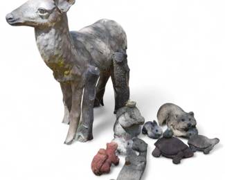 Garden Statues Including Deer, Turtles & More