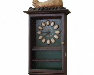 Clock Farmers Chicken Cabinet w/ Egg Holder
