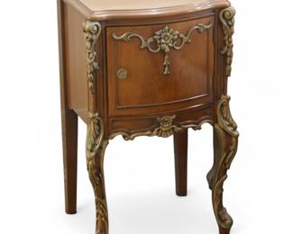 French Provincial Style Nightstand w/ Gilded Accents