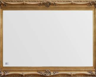 Ornate Gold-Tone Wooden Mirror w/ Floral Details