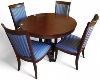 Ethan Allen Medallion Biedermeier Pedestal Table w/ 4 Chairs