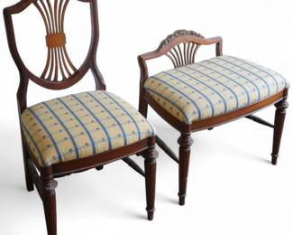 Hepplewhite Style Shield Back Chair & Stool