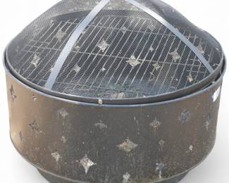 Round Steel Wood-Burning Fire Pit