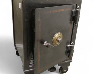 Antique Iron Safe with Interior Compartments, Pat. 1908