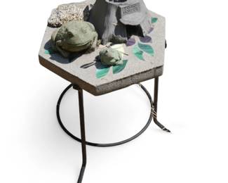Handmade Table Sculpture w/ Frog Figurines