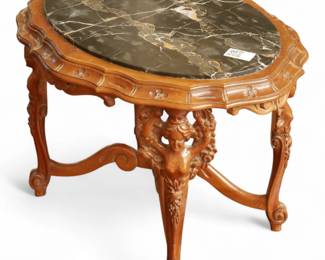 Renaissance Revival Carved Marble Top Table