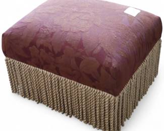 French Country Style Footstool w/ Upholstered Seat
