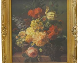 Framed Art Print of 'Fleurs et fruits' by Jan Frans van Dael