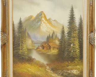 Framed Oil Landscape Painting Signed Williams