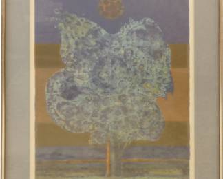 Framed Lithograph/Serigraph 'Star Tree' by Robert Burkert, 1972