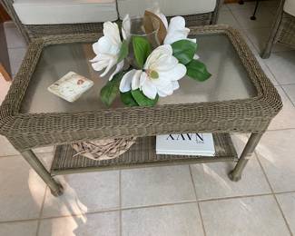 wicker coffee table