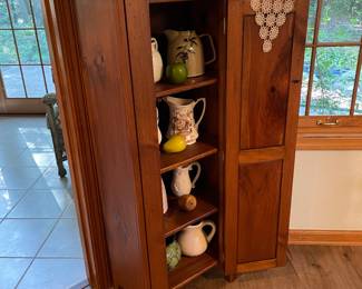 country cabinet, pitcher collection