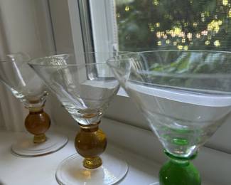 1930's Czechoslovakian Crystal Martini Glasses