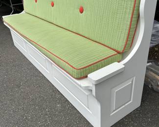 Custom Built Bench with cushions. Seat opens for storage.