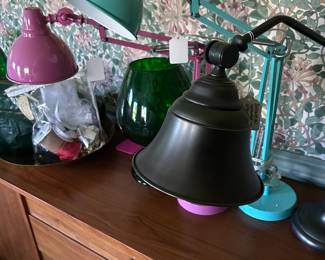 Desk lamps from Pottery Barn Kids and Restoration Hardware.