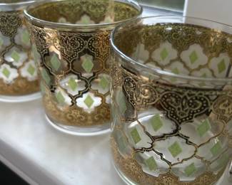 1950's Culver Gold Cocktail Glasses