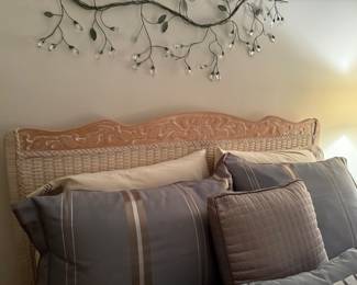 wicker Queen headboard with mattress