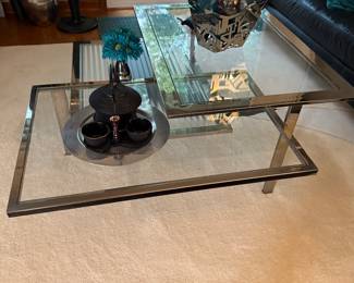 mid-century coffee table Chrome