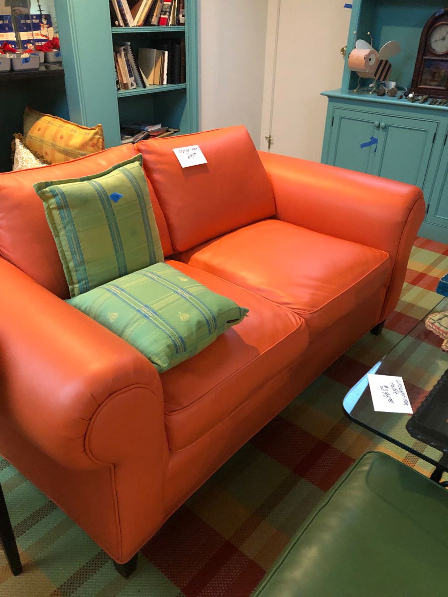 Faux leather loveseat 