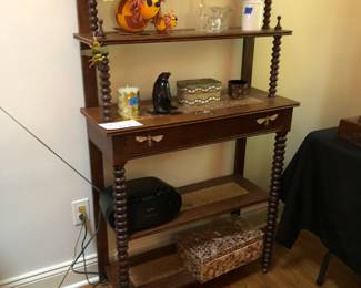 Antique walnut whatnot shelf