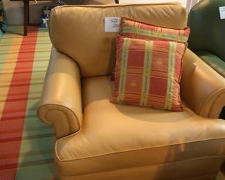 Faux leather club chair