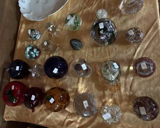 Vintage and modern paperweights